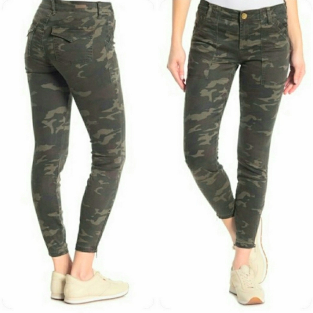 KUT From The Kloth Camo Ankle Skinny Jeans